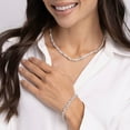 thumbnail image 5 of 925 Sterling  Silver Lab White Sapphire Tennis Necklace, 5 of 5