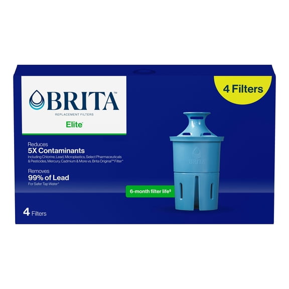 Brita Elite Pitcher Replacement Filters Made Without BPA, 4 Count
