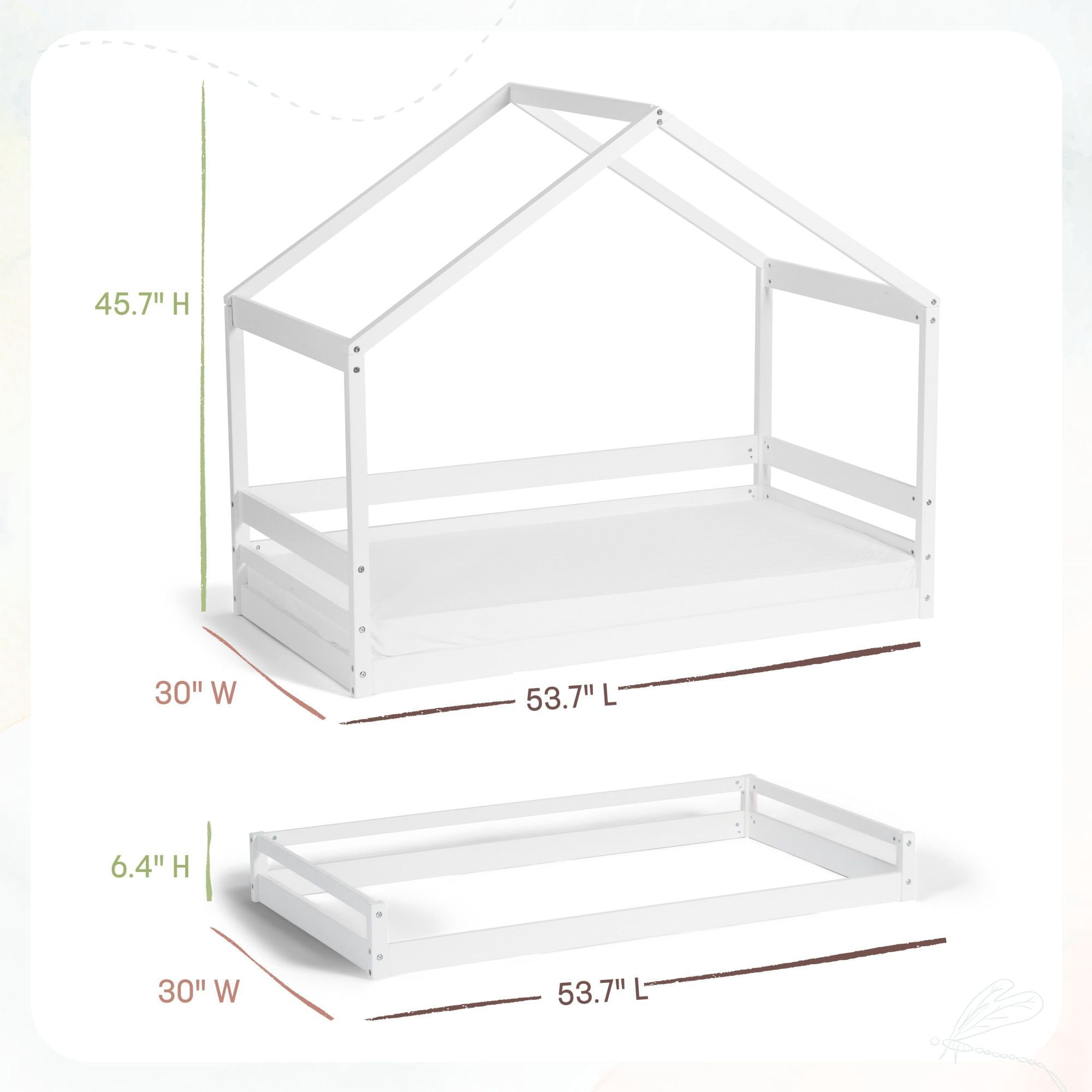 Little Seeds Trellis Toddler House Bed, Choose Color