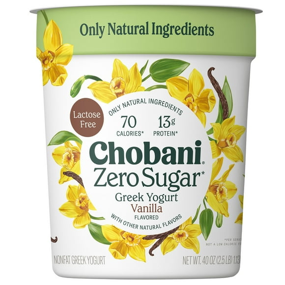 Chobani Vanilla Zero Sugar Greek Yogurt, 40 oz.
