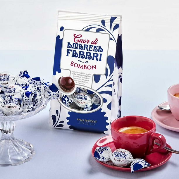 Cuor di Amarena Fabbri Bombo Chocolate Covered Wild Cherries, 21.2