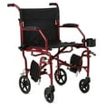 thumbnail image 2 of Ultra Lightweight Transport Wheelchair, Burgundy, 2 of 9
