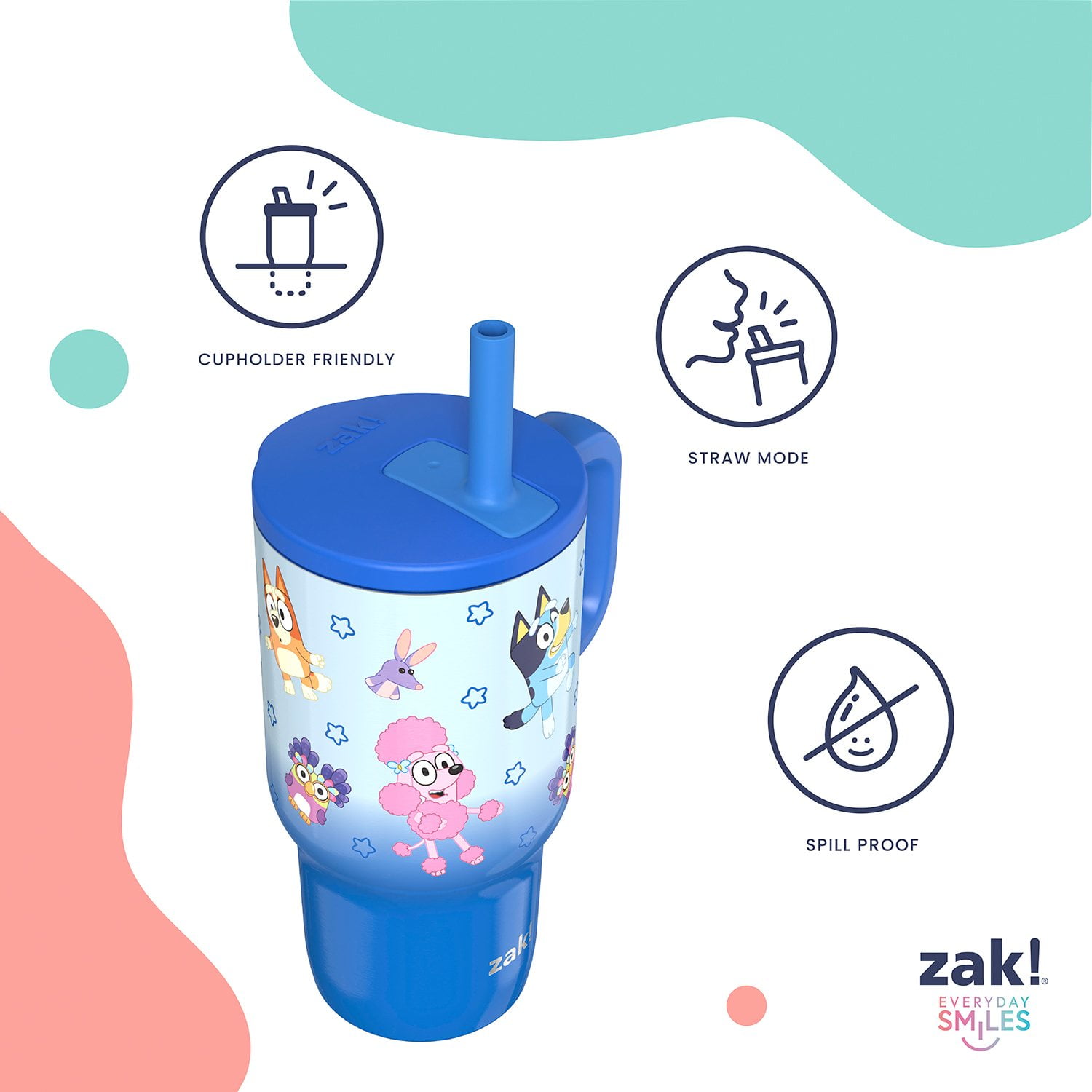 Zak Designs 16-oz Stainless Steel Double-Wall Tumbler for Kids with Straw,  2-Piece Set - Samsclub.com