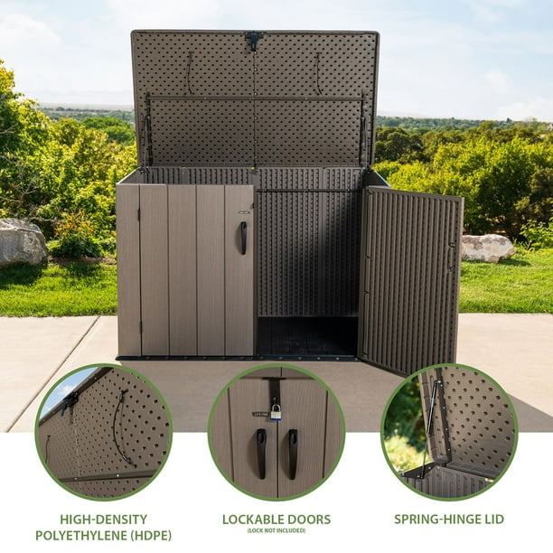 Lifetime 75 cu. ft. Horizontal Storage Shed, Light Brown