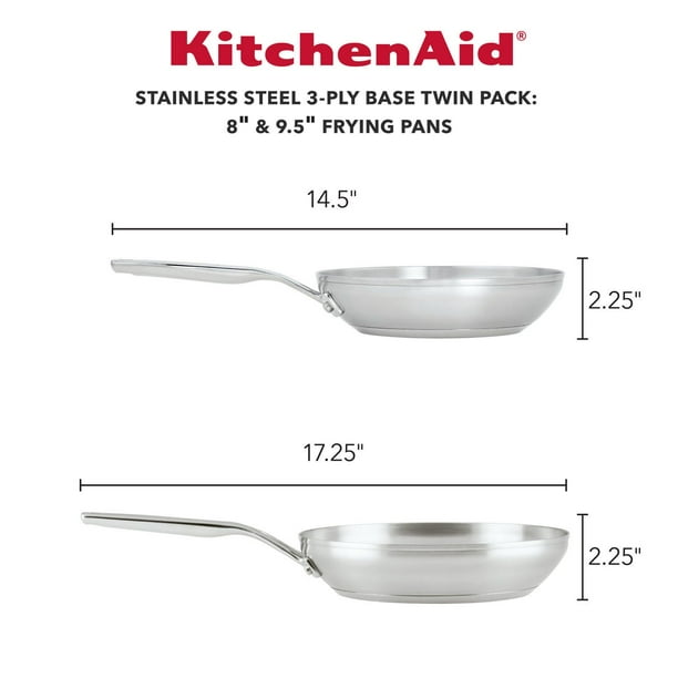 KitchenAid 3-Ply Base Stainless Steel Cookware Induction 2-Piece