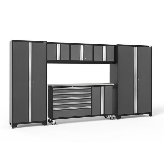 NewAge Products Bold Series 6 Piece Cabinet Set, 144" W x 18" D x 76.75" H
