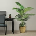 thumbnail image 3 of Faux 60" Areca Palm in Boho-Style Handled Basket, 3 of 6