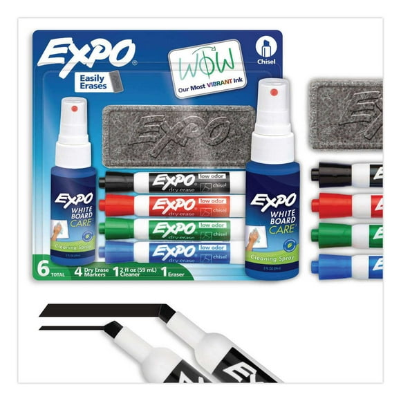 Expo - Low Odor Dry Erase Marker Starter Set, Assorted - 4 per Pack