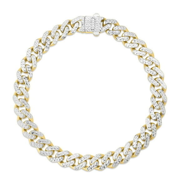 Miami Cuban Chain Bracelet in 14K Two-Tone Gold, 8mm