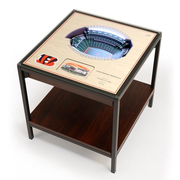 YouTheFan Cincinnati Bengals Lighted Stadium End Table
