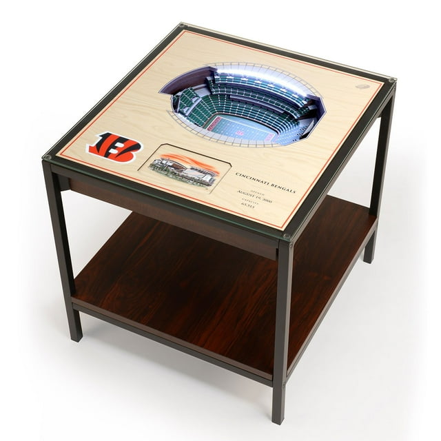 YouTheFan Cincinnati Bengals Lighted Stadium End Table