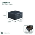 thumbnail image 3 of Studio Living Hailey Storage Ottoman in Brown Faux Leather, 3 of 8