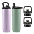 thumbnail image 1 of Zulu Base Stainless Steel Water Bottle with Lids., 2 Pack 24oz each, Includes 2 Extra Lids (Choose Color), 1 of 5