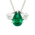 thumbnail image 3 of Pear Cut Lab Gemstone Earring and Necklace Set in Sterling Silver, 3 of 7