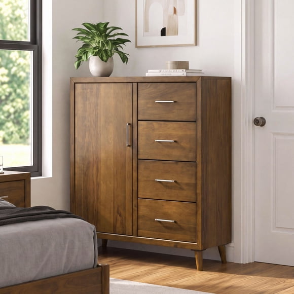 Zuma 4-Drawer or 5-Drawer Chest in Walnut