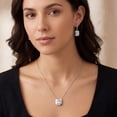 thumbnail image 4 of Multiple Cut Lab White Sapphire Pendant and Earring Set in Sterling Silver, 4 of 8
