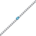thumbnail image 2 of Round and Oval Cut Gemstone Tennis Bracelet in Sterling Silver, 2 of 4