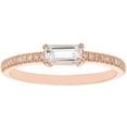 thumbnail image 1 of Baguette Cut Gemstone and 0.10 CT. T.W. Diamond Ring in 14K Gold, 1 of 6