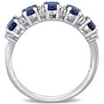 thumbnail image 5 of Blue Sapphire & 0.13 CT. T.W. Diamond 5-Stone Ring in 14K Gold, 5 of 6