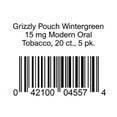thumbnail image 1 of Grizzly Wintergreen 15 mg Tobacco Pouches, 0.38 oz., 5 pk., 1 of 1