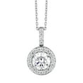 thumbnail image 1 of 1.10 CT. T.W. Round Cut Halo Diamond Pendant Necklace in 18K Gold, 1 of 5