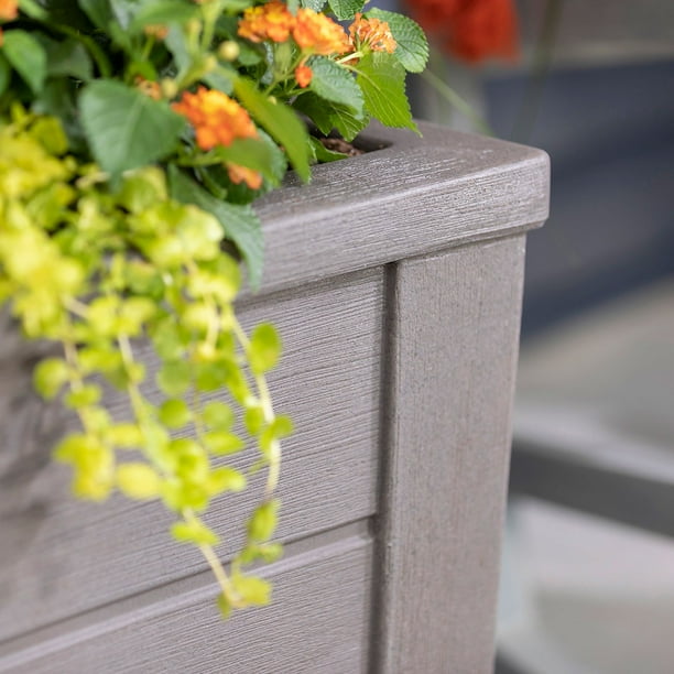 【送料無料】Planter Box/2color Step2 Lakewood Resin Dark Cedar Planter, Choose Type - Samsclub.com