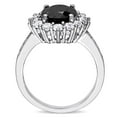 thumbnail image 5 of Oval Cut Black & White Sapphire Halo Ring in Sterling Silver, 5 of 6