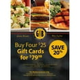 thumbnail image 2 of Gordon Biersch Brands $100 Value Gift Card Multi-Pack, 4 x $25, 2 of 3
