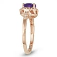 thumbnail image 2 of Round Cut Gemstone & 0.13 CT. T.W. Halo Diamond Ring in 14K Gold, 2 of 5
