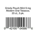 thumbnail image 1 of Grizzly 9 mg Mint Tobacco Pouches, 0.38 oz., 5 pk., 1 of 1