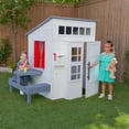 thumbnail image 1 of KidKraft Modern Outdoor Playhouse with Picnic Table, White, 1 of 10