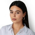 thumbnail image 5 of Wedding Band Hoop Earrings in 14K Gold, 5 of 7