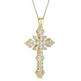 thumbnail image 2 of Baguette and Round Cut Diamond Cross Pendant Necklace in 14K Gold, 2 of 7