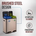 thumbnail image 4 of Simpli-Magic 18.5 Gallon (40L x 30L) Dual Compartment Step Trash Can – Kitchen Garbage Can with Waste & Recycling Bins – Slow-Close Lid, Odor Control, Hands-Free, 4 of 5