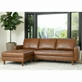 thumbnail image 1 of Jasper Mid-Century Top-Grain Leather Sectional, Camel, 1 of 10