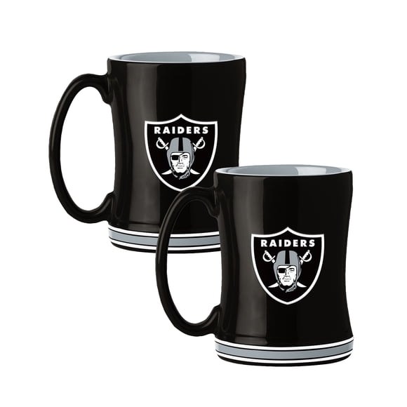 Logo Brands Las Vegas Raiders 14oz Relief Mug Set