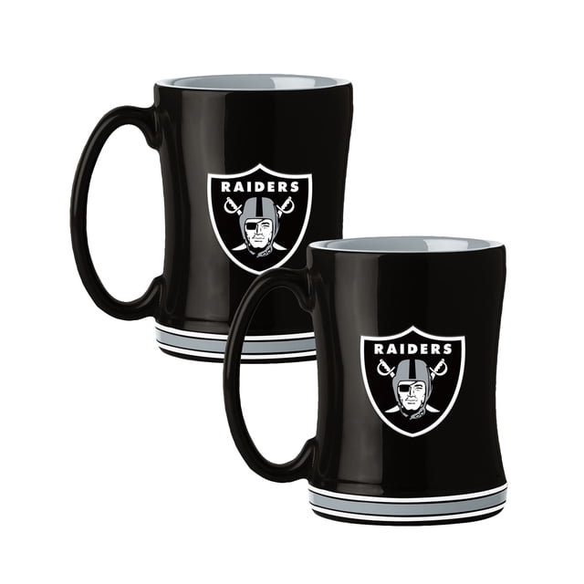 Logo Brands Las Vegas Raiders 14oz Relief Mug Set