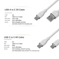 thumbnail image 2 of Member's Mark Silicone USB-C Cable Set, 2pack(3' USB-A to USB-C & 6' USB-C to USB-C), 2 of 6