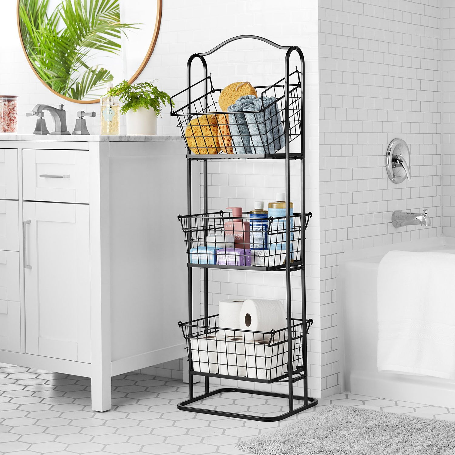 ★ Akari ★ WALLABY BASKET STAND Black ☆ Akari ☆ WALLABY BASKET STAND Black SunnyPoint Black 3 Tier