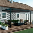 thumbnail image 1 of Backyard Discovery Evanston Steel Wall-Mounted Louvered Pergola with Adjustable Roof, Choose Size, 1 of 11