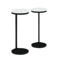 thumbnail image 1 of Adley Round Side Tables with Faux Marble Top and Black Metal Base, Set of 2, 1 of 7