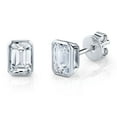 thumbnail image 9 of Fancy Cut Lab Created White Sapphire 4 Pair Earring Set in Sterling Silver, 9 of 16