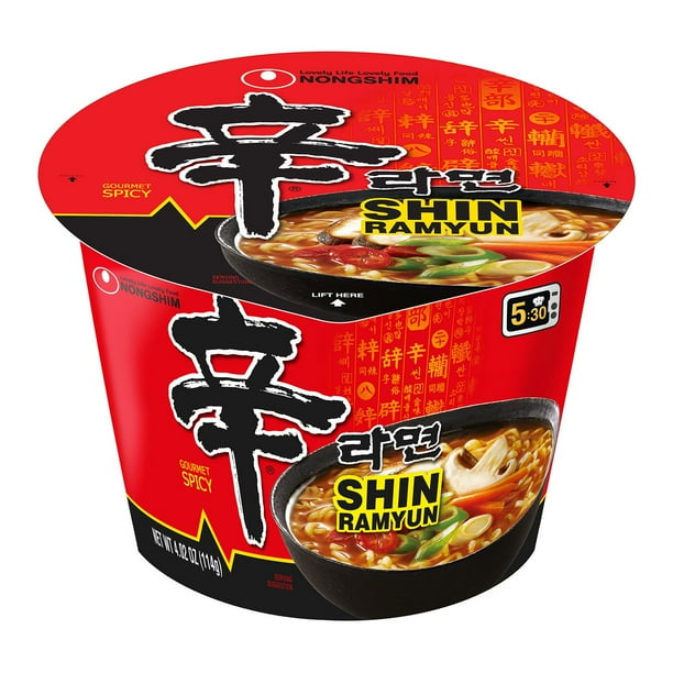 Nongshim Shin Ramyun Spicy Beef Ramen Noodle Soup 4.02 oz., 12 ct