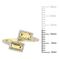 thumbnail image 3 of Baguette-Cut Citrine and 0.22 CT. Diamond Halo Bypass Ring in 14K Gold, 3 of 7