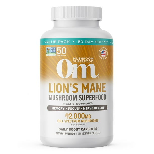 Om Lion's Mane Mushroom Capsules, 150 ct