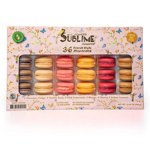 Sublime Desserts Macarons Assorted Flavors, Frozen, 36 ct.