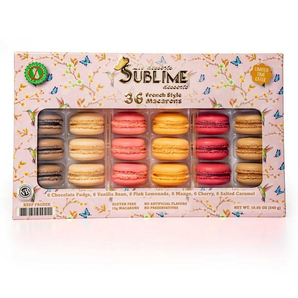 Sublime Desserts Macarons Assorted Flavors, Frozen, 36 ct.