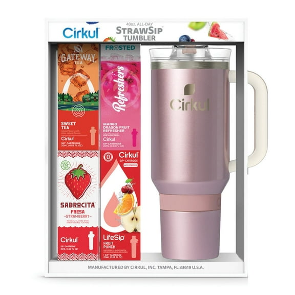 Cirkul 40oz Raindrop Tumbler Starter Kit + 4 Flavor Cartridges