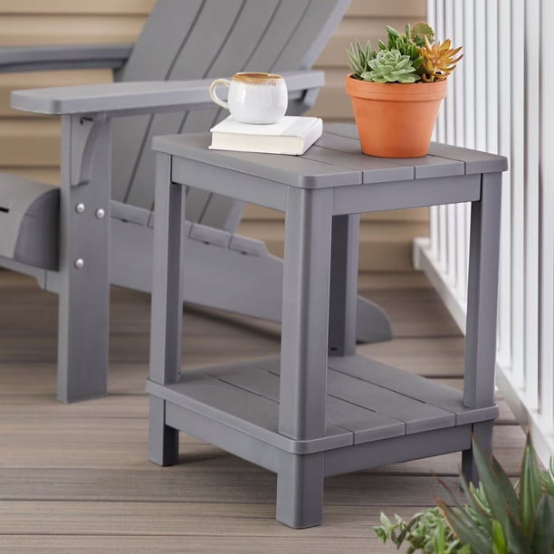 KIT キット Side table グレー Keter Deluxe Side Table with Shelf - Samsclub.com