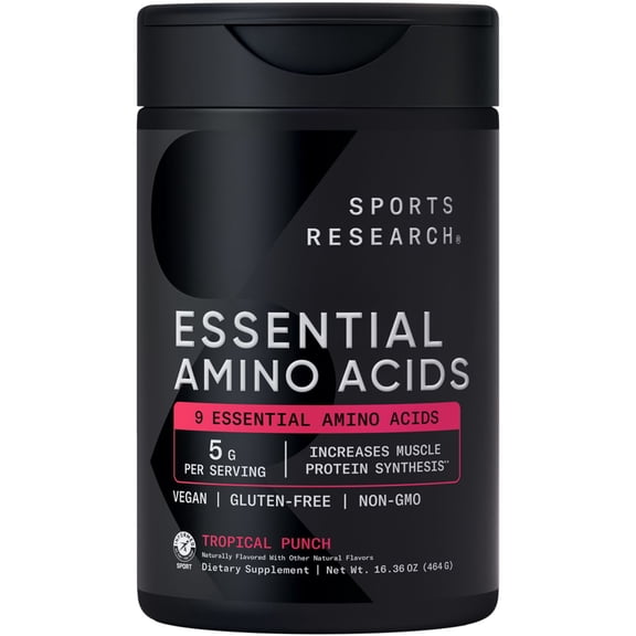 Sports Research Essential Amino Acids Tropical Punch, 60 Servings